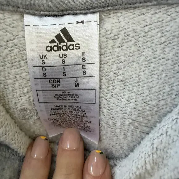 Adidas Mens Size Small Gray Hoodie Classic Large Logo Sweatshirt Pullover - Picture 3 of 5